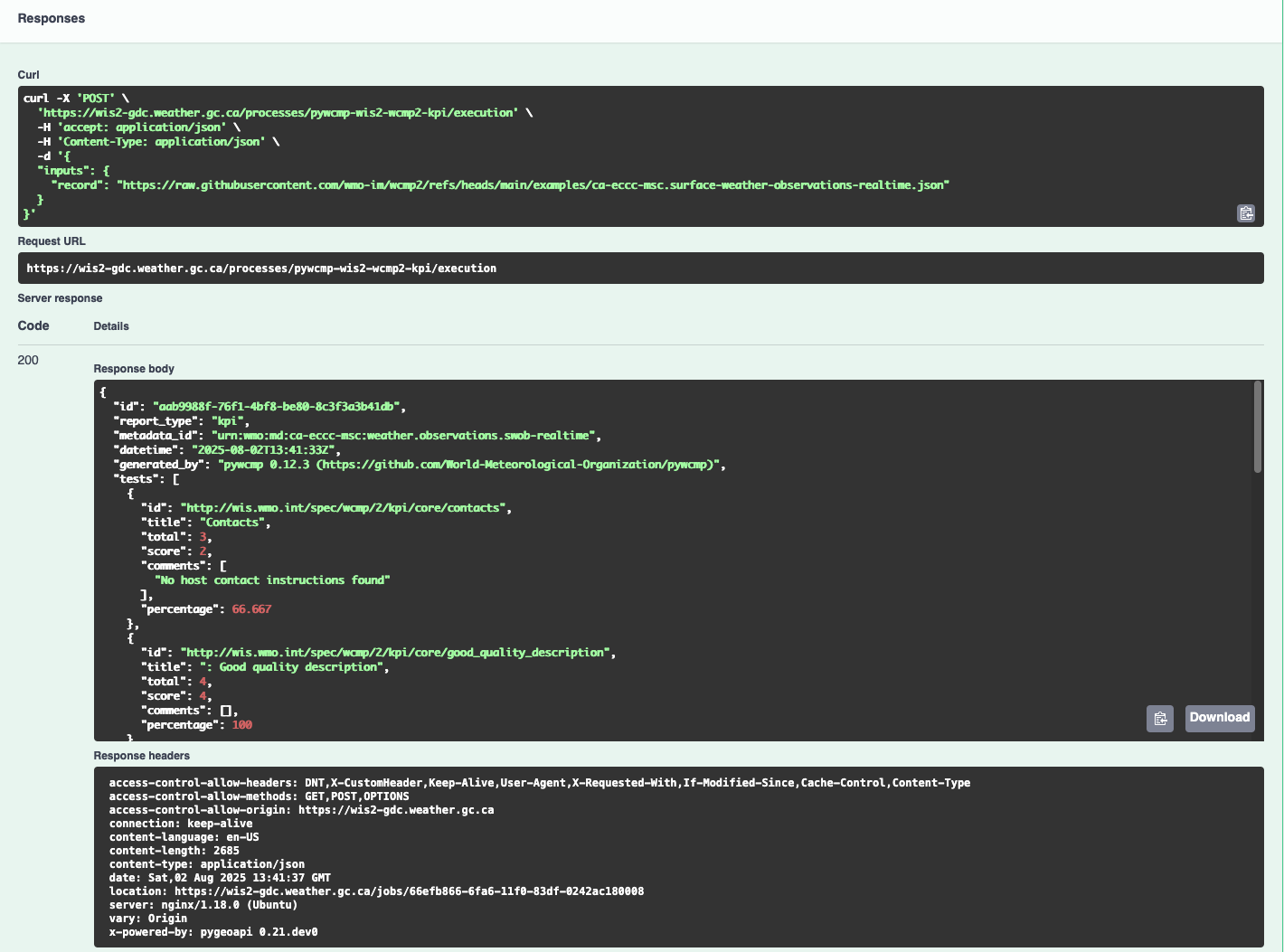 WIS2 GDC online quality assessment checker